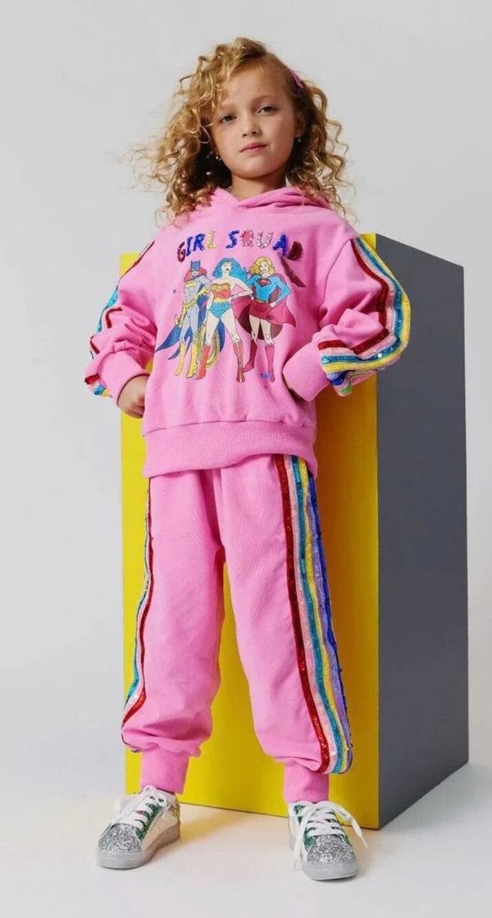 Lola And The Boys & DC Comics Sequined “Girl Squad” Hoodie Size 10 (Girls)